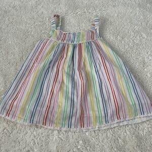 Mini Boden Girls White Multicolor Top Sleeveless Sz 9-10Y Preppy 100 % Cotton